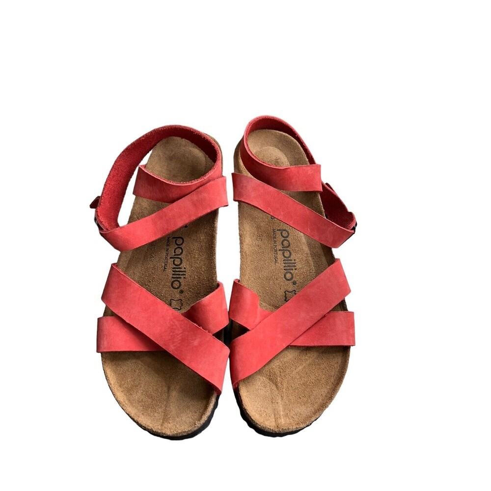 Papillio By Birkenstock Lola Style Ankle Strap Sandals Size 38 Narrow Coral